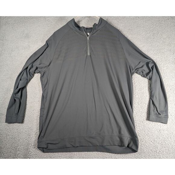 Peter Millar Pullover Mens Size XL 1/4 Zip Performance Shirt Grey Long Sleeve - Picture 1 of 6